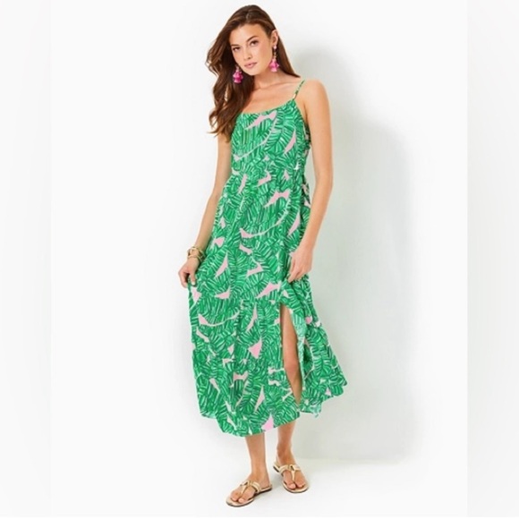 Lilly Pulitzer Dresses & Skirts - NWT Lilly Pulitzer Teresa Maxi Dress Conch Shell Pink Lets Go Bananas Size XL